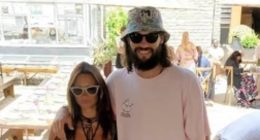 Andy Carroll and Lou Teasdale put on a loved-up display at Glastonbury