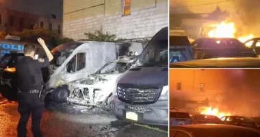 Anti-ICE rioters fight with NYPD, set police cars on fire