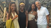 Barack and Michelle Obama put on brave face with daughters