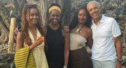 Barack and Michelle Obama put on brave face with daughters