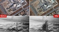 Before and after photos of Iran's Arak heavy water reactor following Israeli airstrike