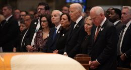 Biden, Harris and Walz attend funeral for former Minnesota House Speaker Melissa Hortman