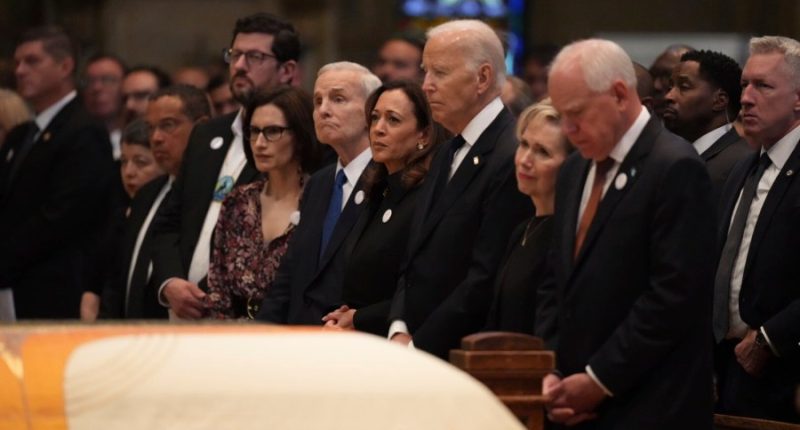 Biden, Harris and Walz attend funeral for former Minnesota House Speaker Melissa Hortman
