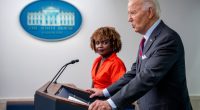 Karine Jean-Pierre at White House press briefing.