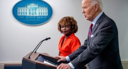 Karine Jean-Pierre at White House press briefing.