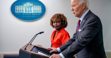 Karine Jean-Pierre at White House press briefing.