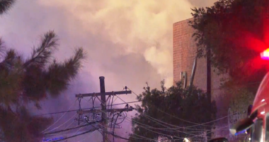 Blaze erupts at industrial site in Sydney's inner west