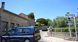 French gendarmes secure a perimeter following a fatal shooting.