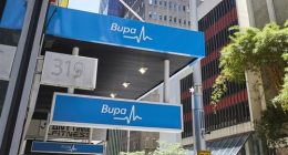A Bupa health insurance sign.