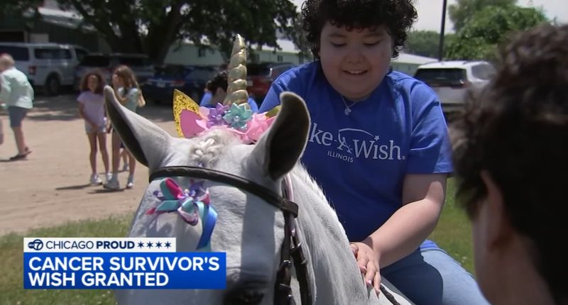 Chicago Proud: 12-year-old cancer survivor Valentina Robles granted wish to meet unicorn by Make-A-Wish Illinois in Elgin