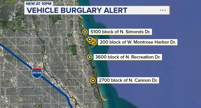 Chicago crime: Burglars break into vehicles parked along lakefront in Uptown, Lincoln Park, Lakeview, police warn