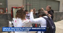 Chicago faith leaders Julie Contreras, Michael Pfleger lead South Loop immigration facility protest, demand end to ICE raids