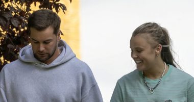 Chris Hughes can't keep his hands off new girlfriend JoJo Siwa