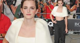 Cream of the crop! Emma Watson shows off midriff as she hits the red carpet at GQ Men of the Year Awards