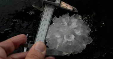 Crushing it. What do you do with 4,000 hailstones that you collect while chasing storms