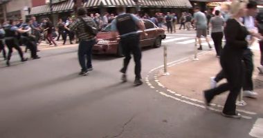 Deirdre Kemp charged with driving through large anti-ICE crowd at Chicago protest near Wabash and Monroe in the Loop: police