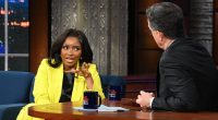 Rep. Jasmine Crockett on The Late Show with Stephen Colbert.