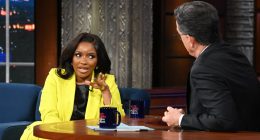 Rep. Jasmine Crockett on The Late Show with Stephen Colbert.