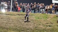 Footy fans at a Manly Sea Eagles match decided to take run it straight to new levels by using the hill at Four Pines Park, formerly known as Brookvale Oval