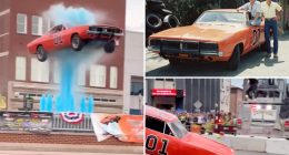 'Dukes of Hazzard' replica General Lee soars 150 feet into the air over Kentucky fountain in wild stunt