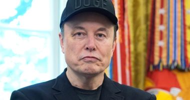 Elon Musk at a news conference.