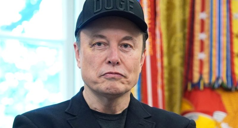Elon Musk at a news conference.