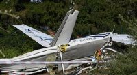 Wreckage of a small plane after a fatal crash.