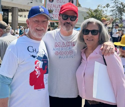 Jimmy Kimmel at No Kings protest in South Bay, Los Angeles