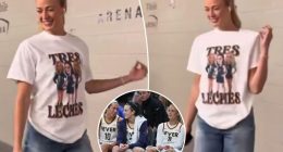 Fever's Sophie Cunningham wears 'Tres Leches' shirt with Caitlin Clark, Lexie Hull faces
