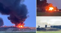 Fireball lights up Montana sky after industrial plant explodes: video