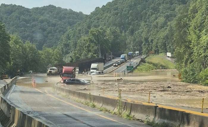 Flooding and rock slides close heavily damaged I-40 section in Smoky Mountains