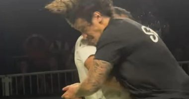 Former NRL veteran Kevin Proctor was knocked out during a controversial 'run it straight' event