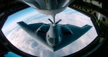 B-2 Spirit bomber mid-air refueling.
