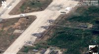 Aerial image of Olenya airbase showing destroyed Tu-95 aircraft.