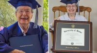 Grandmother, 88, barred from graduating college due to pregnancy clinches diploma at Maine university 60 years later
