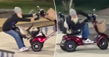 Grandpa shows off wild skatepark moves on mobility scooter: 'Hold my beer'