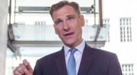 Chris Philp, Shadow Home Secretary, speaking to reporters.