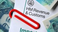 A montage of £5 notes and HMRC headed paper