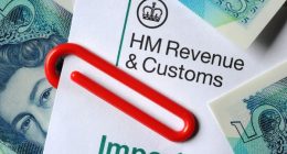 A montage of £5 notes and HMRC headed paper