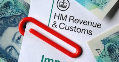 A montage of £5 notes and HMRC headed paper