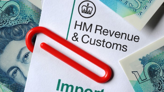 A montage of £5 notes and HMRC headed paper