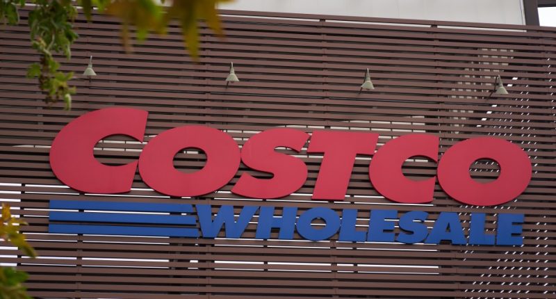 Costco Wholesale sign on a building.