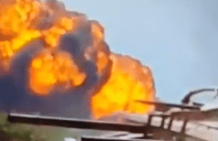 Large fire and explosion.
