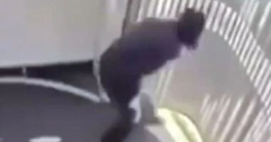 Footage of a Qantas worker falling through a gap in an aerobridge.