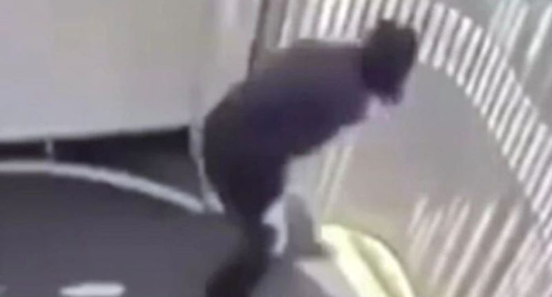 Footage of a Qantas worker falling through a gap in an aerobridge.