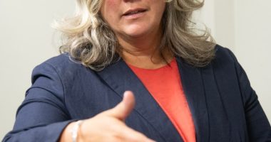 Heidi Alexander, Transport Secretary, gesturing.