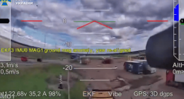 Drone footage showing ground magnetic anomaly; yaw re-aligned.