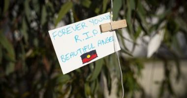 PERTH, AUSTRALIA - OCTOBER 31: A note is seen in memory of Cassius Turvey on October 31, 2022 in Perth, Australia. Cassius Turvey, 15, died in a Perth hospital last Sunday after he was violently assaulted in Middle Swan. Turvey was walking in the area with friends when he was assaulted. His death has triggered a wave of outrage across Australia, with many vigils and memorials taking place in several cities demanding justice. (Photo by Matt Jelonek/Getty Images)
