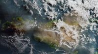 Tï»¿he eruption of Indonesia's Lewotobi Laki-Laki was seen from space, with plumes of smoke and ash being thrown into the atmosphere.