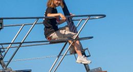 Greta Thunberg aboard a ship.